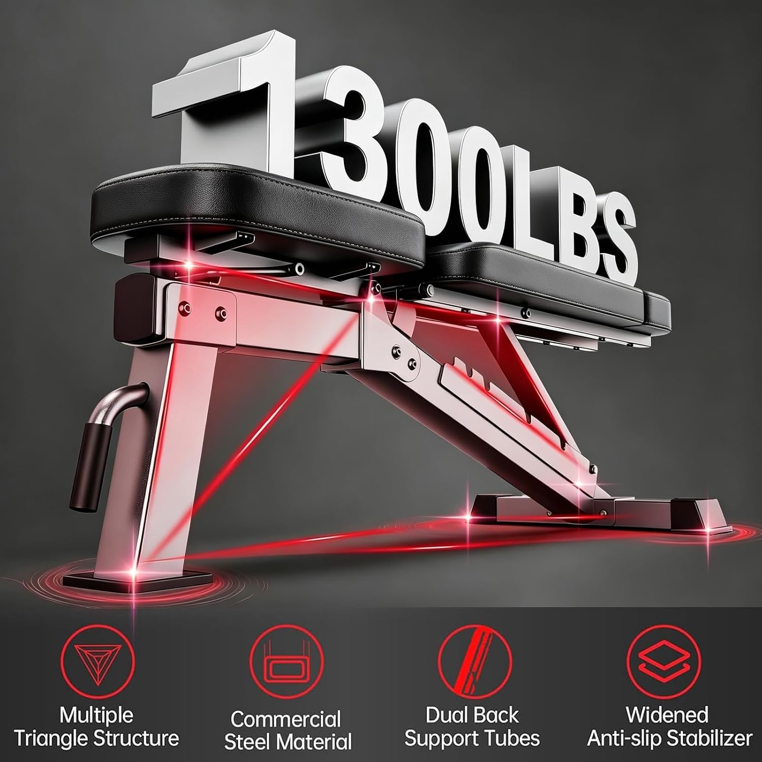 Adjustable Weight Bench 1300LB - Home Gym Weight Bench review and price