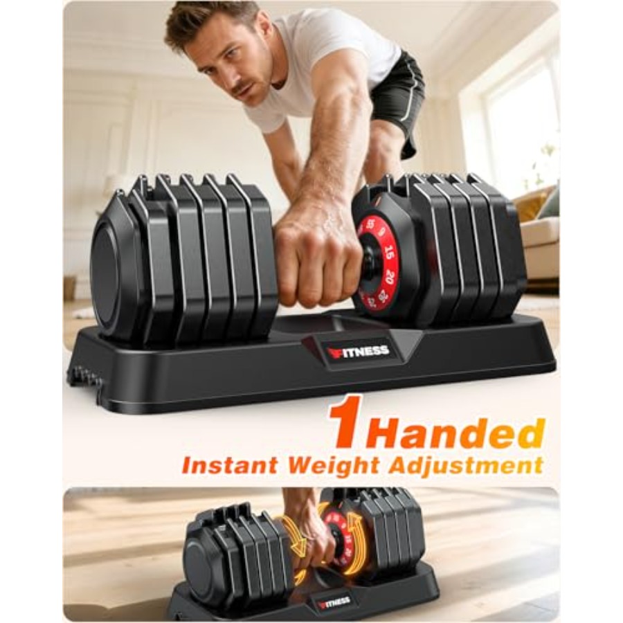Adjustable Dumbbell Set with F - Home Gym Weight Bench review and price