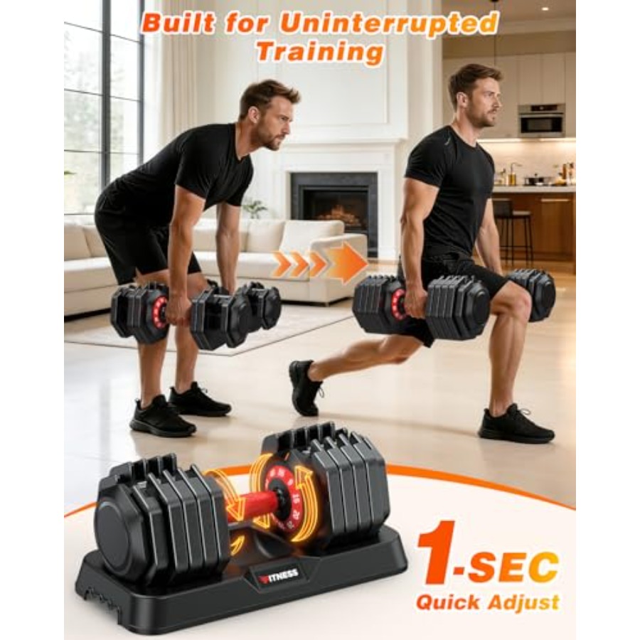 Adjustable Dumbbell Set with F - Home Gym Weight Bench review and price