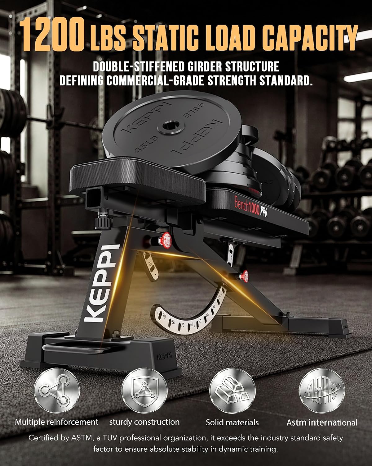 Adjustable Weight Bench 1200LB - Home Gym Weight Bench review and price